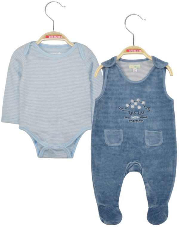 Stripped romper with bodysuit for baby boy (0-12 months)