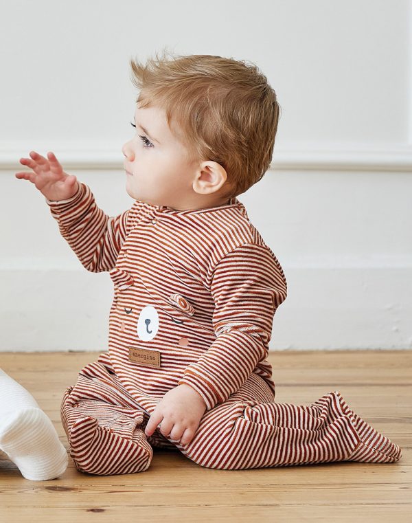 Baby Boy striped velor bodysuit (0 -15 months)