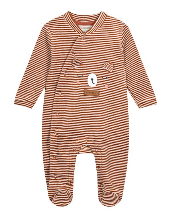 Baby Boy striped velor bodysuit (0 -15 months)