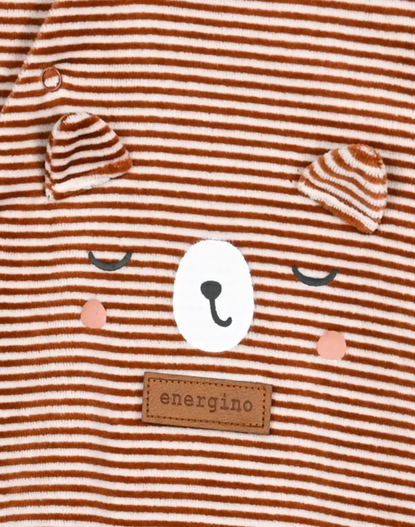 Baby Boy striped velor bodysuit (0 -15 months)