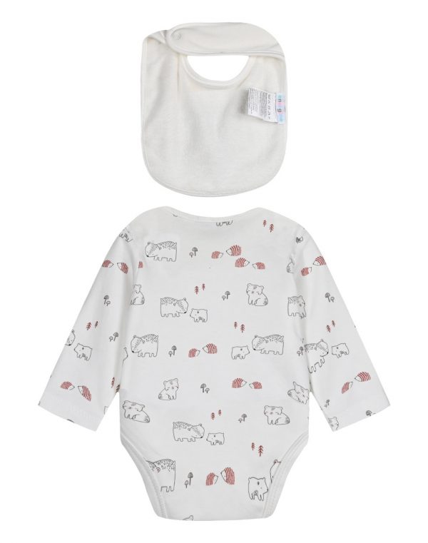 Bodysuit with matching bib for baby boy (0 -15 months)