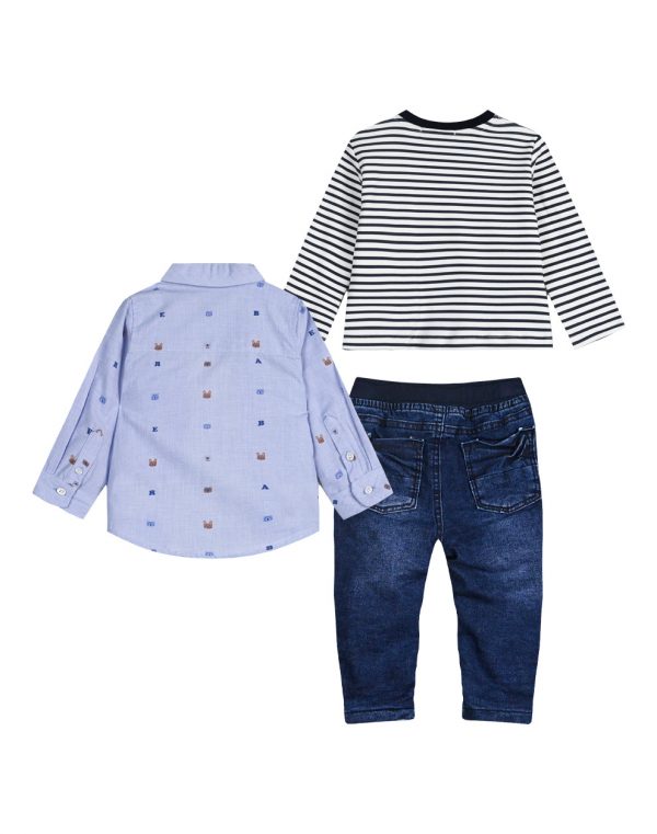 3-piece baby Boy set with denims (0 -15 months)