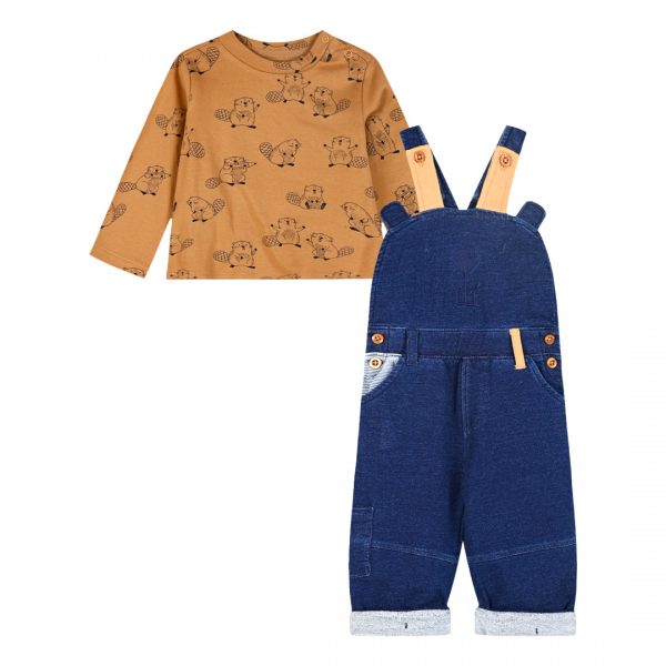 Baby set shirt with overalls for boy (3 - 18 months)