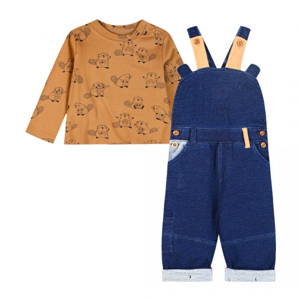 Baby set shirt with overalls for boy (3 - 18 months)