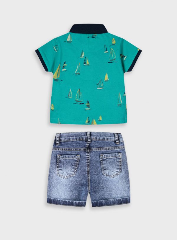 Set polo and shorts for baby boys (9 - 24 months)