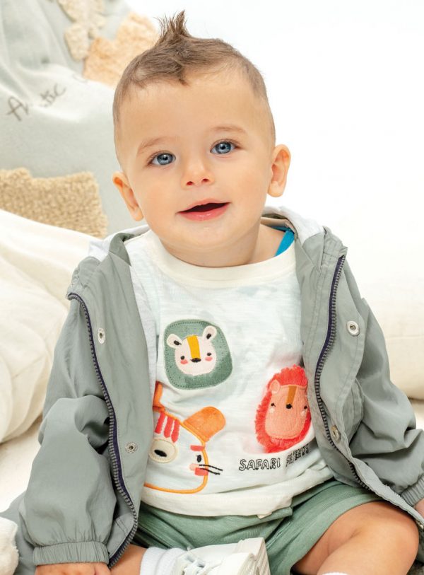 Light jacket with hood for baby boys (6 - 24 months)