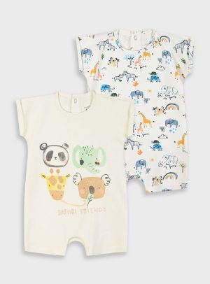 Set of 2 rompers for baby boys (0 - 18 months)