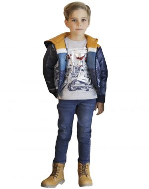 Reversible  jacket with waist band for boy