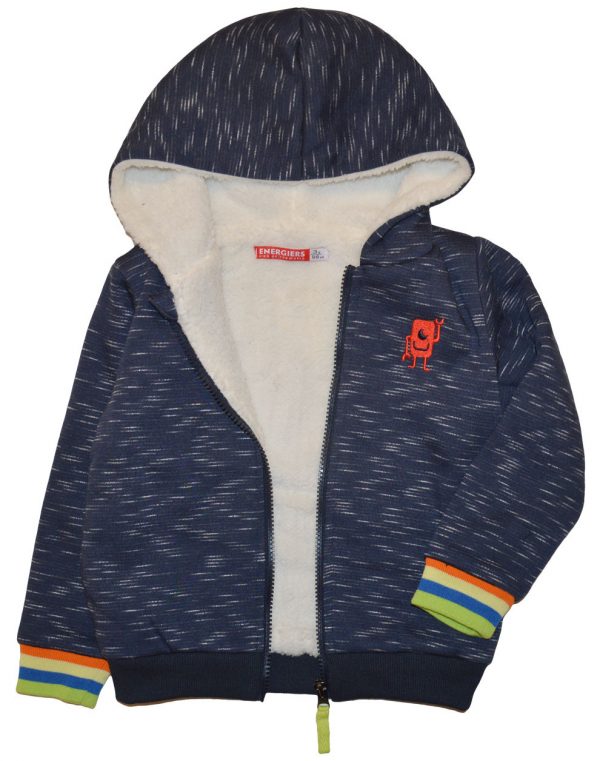 Jacket with hood and lining for boys