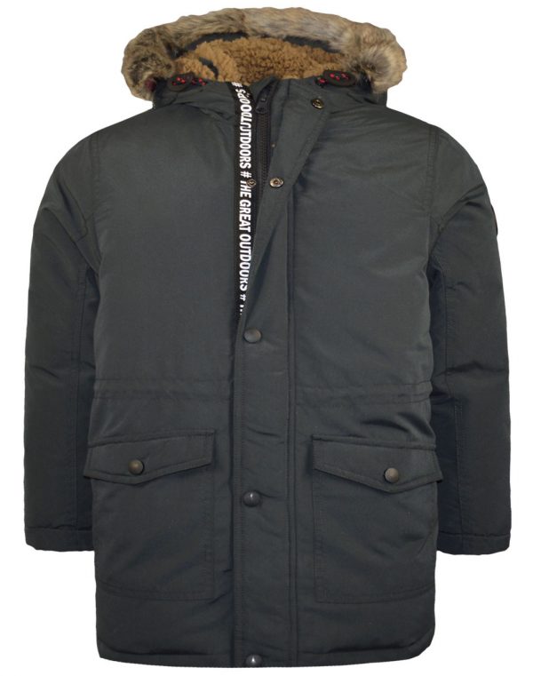 Coat with polar fleece lining for boys