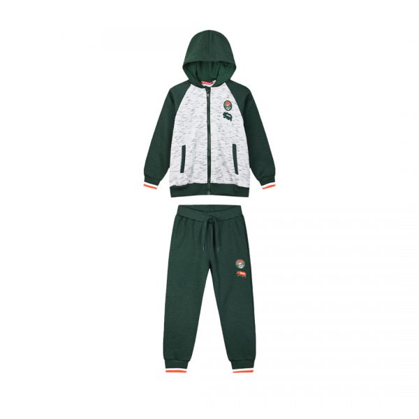 Fleece tracksuit with jacket and peached inside for boys