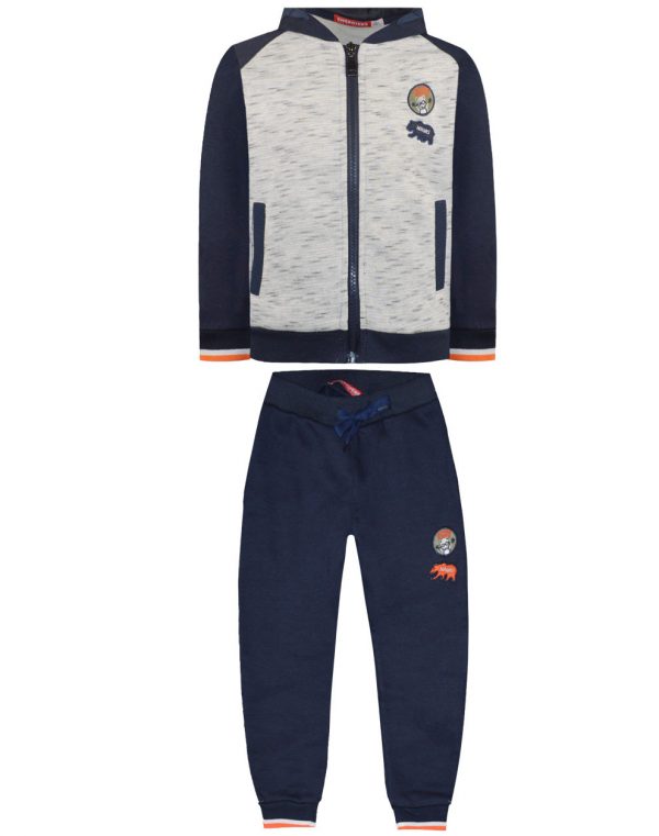 Fleece tracksuit with jacket and peached inside for boys