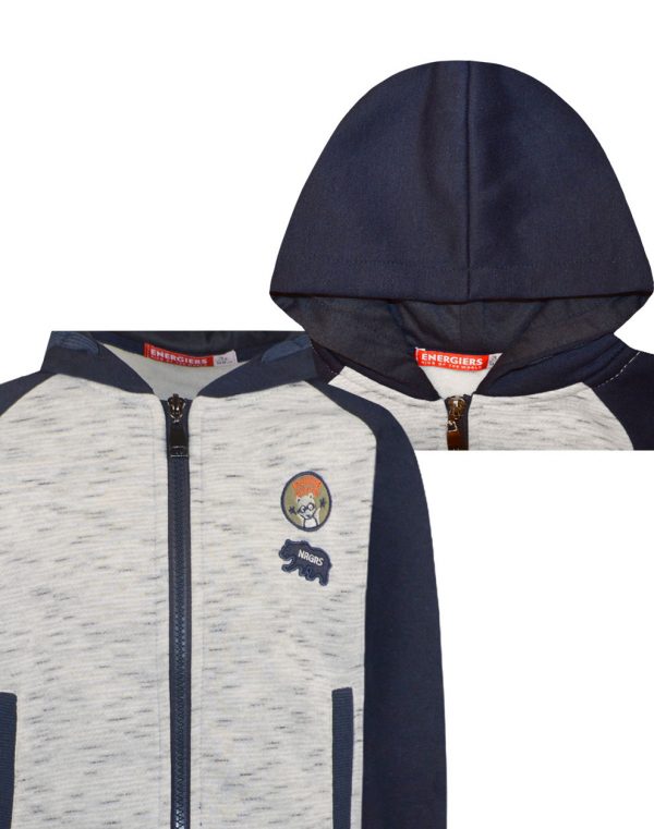 Fleece tracksuit with jacket and peached inside for boys