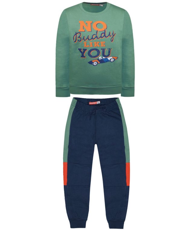 Fleece tracksuit with print for boy