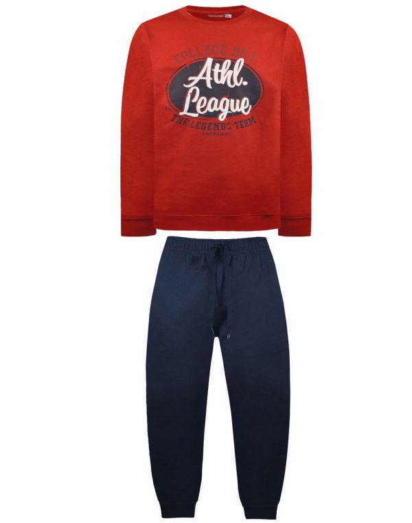 Fleece tracksuit with print for boy