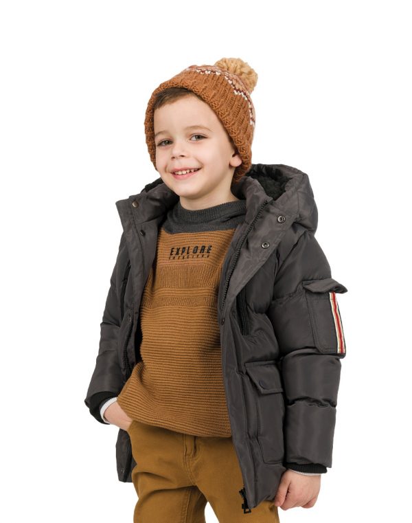 hooded jacket for Boys with a fleece lining