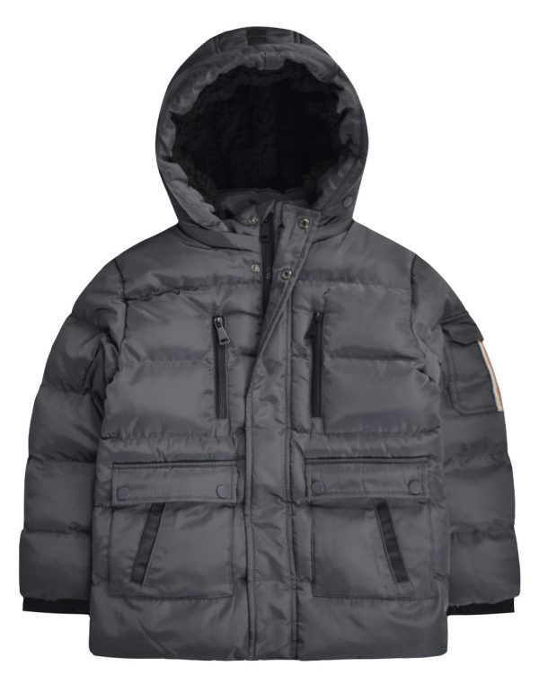 hooded jacket for Boys with a fleece lining