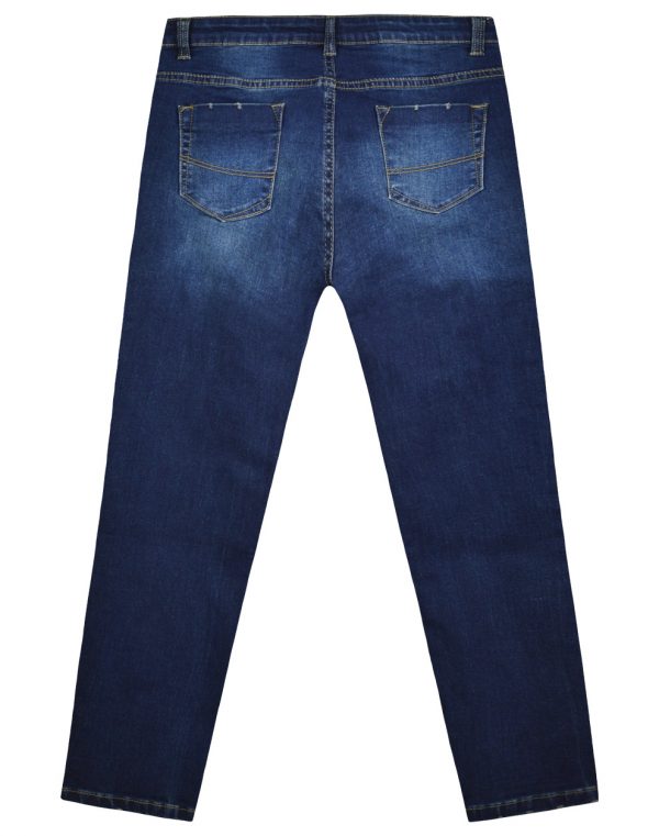 Elastic five-pocket jeans for Boys with internal elastic adjuster, and rips at the knees