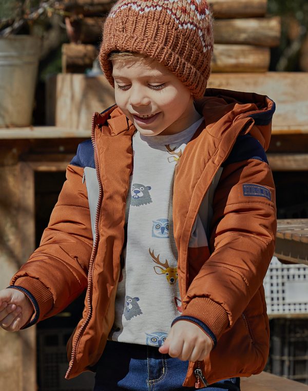 Double face jacket for Boy with hood