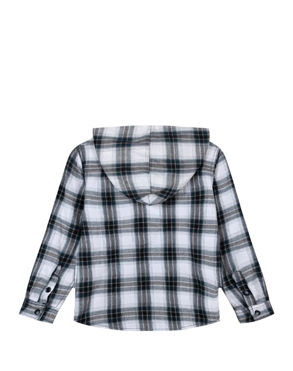 Cotton plaid shirt with hood for Boys