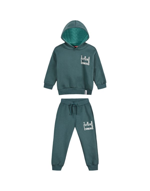 Boy΄s Fleece Tracksuit with print and hood