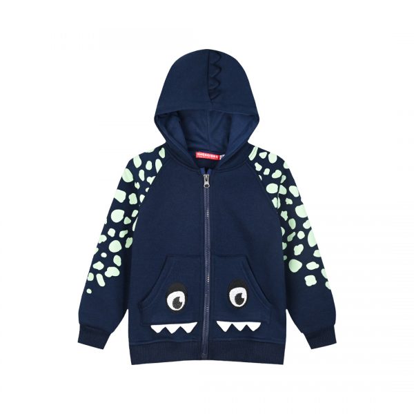 Fleece jacket with hood for boys