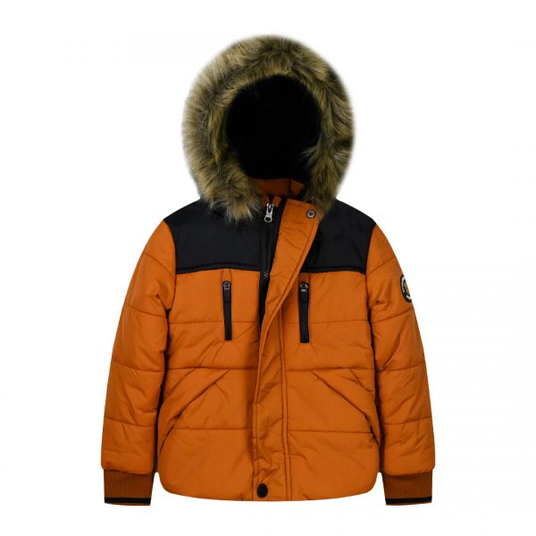 Coat with polar fleece lining for boys