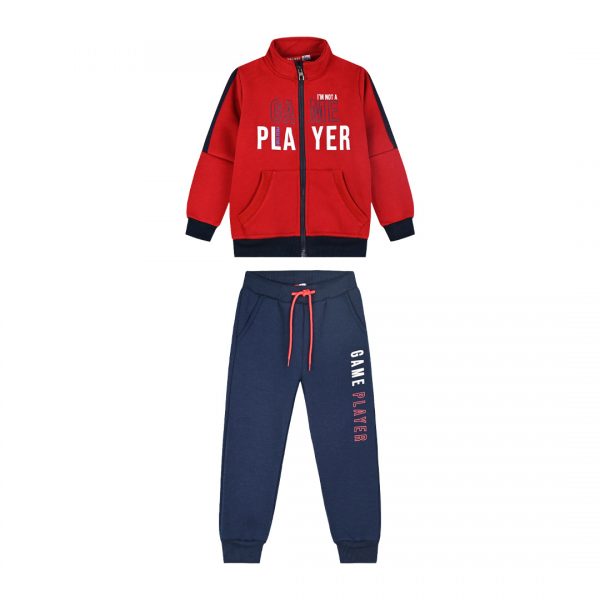 Fleece tracksuit with jacket for boys