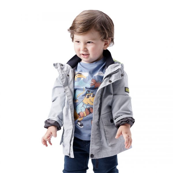 Boy's light, waterproof jacket with hood