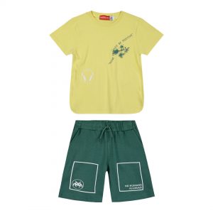 Boy΄s jersey set with print on the shirt and bermuda