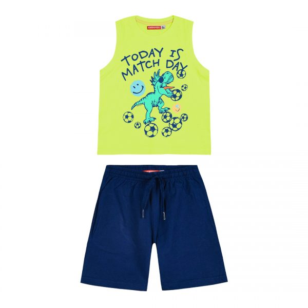 Boy΄s jersey set with sleeveless shirt with print