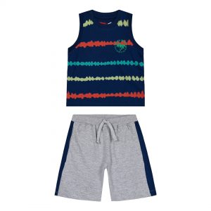 Boy΄s jersey set with sleeveless shirt with print