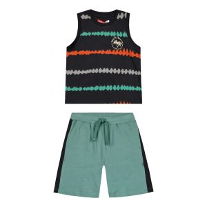 Boy΄s jersey set with sleeveless shirt with print