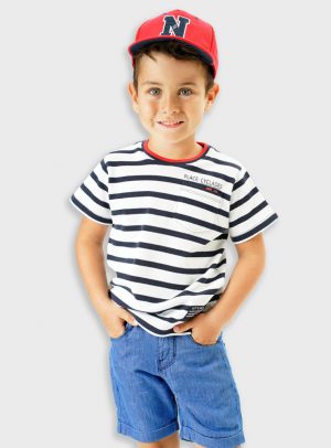 Set with striped t-shirt for boys