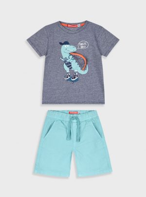 Set with striped t-shirt for boys