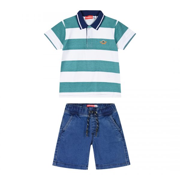 Set with striped t-shirt for boys