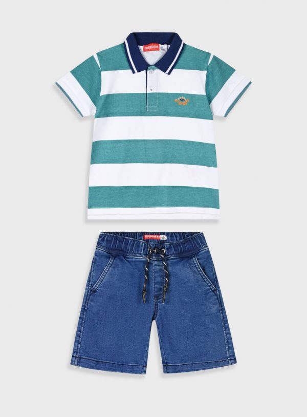 Set with striped t-shirt for boys