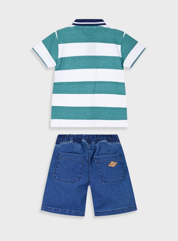 Set with striped t-shirt for boys