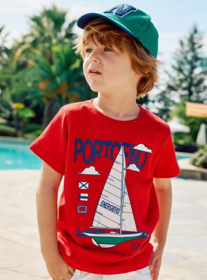 Pique t-shirt with print for boys