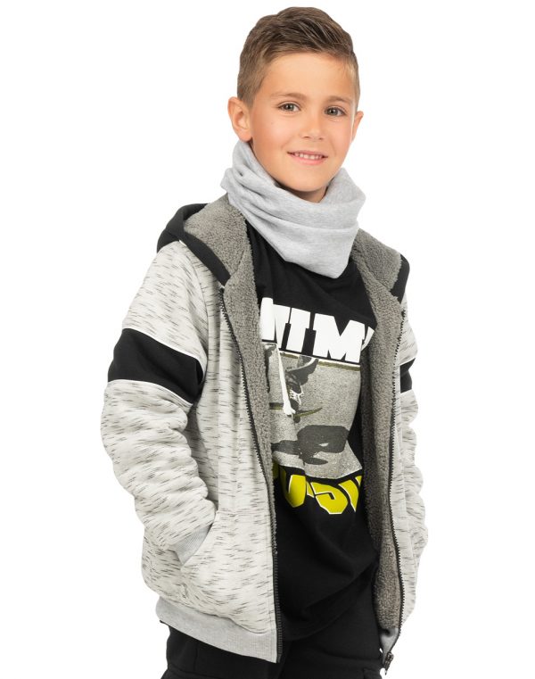 Jacket with hood and lining for boys