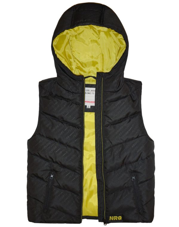 Sleevless vest jacket with hood for boys