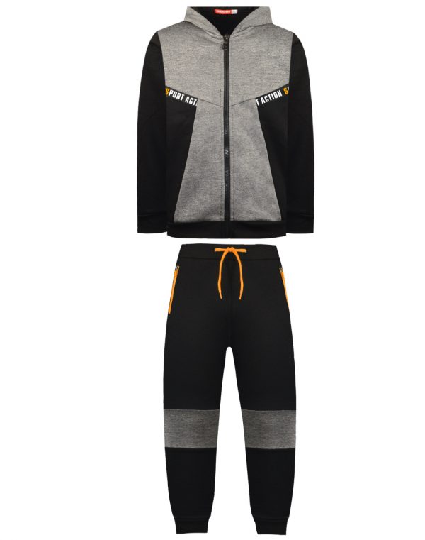 Fleece tracksuit with jacket and peached inside for boys