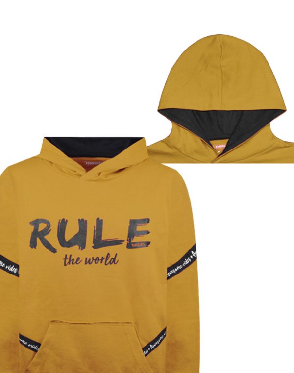 Fleece tracksuit with hood and peached inside for boys