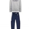 Fleece tracksuit with print for boy