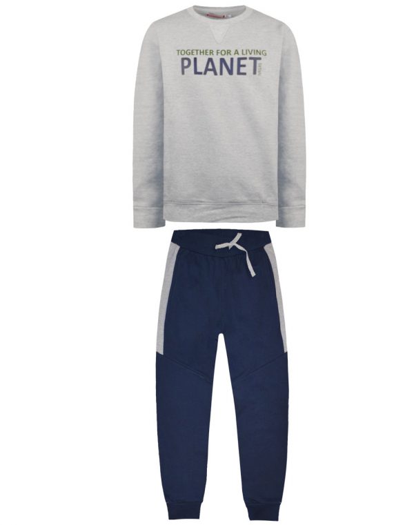 Fleece tracksuit with print for boy