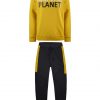 Fleece tracksuit with print for boy