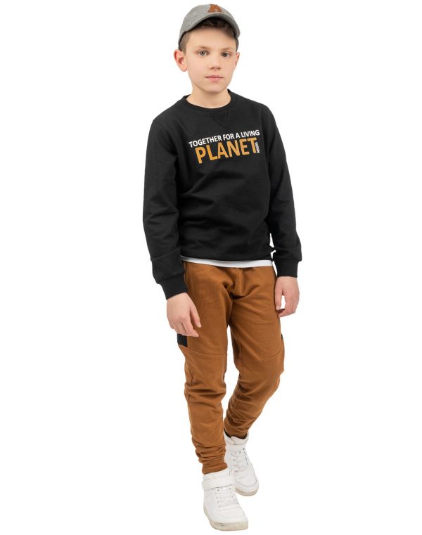 Fleece tracksuit with print for boy