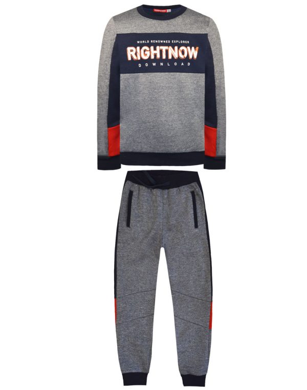 Fleece tracksuit with print for boy