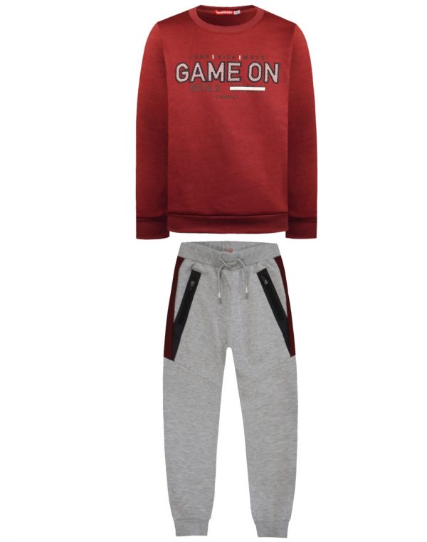 Fleece tracksuit with print for boy