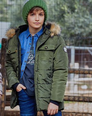 Boy΄s coat with faux sheepskin lining